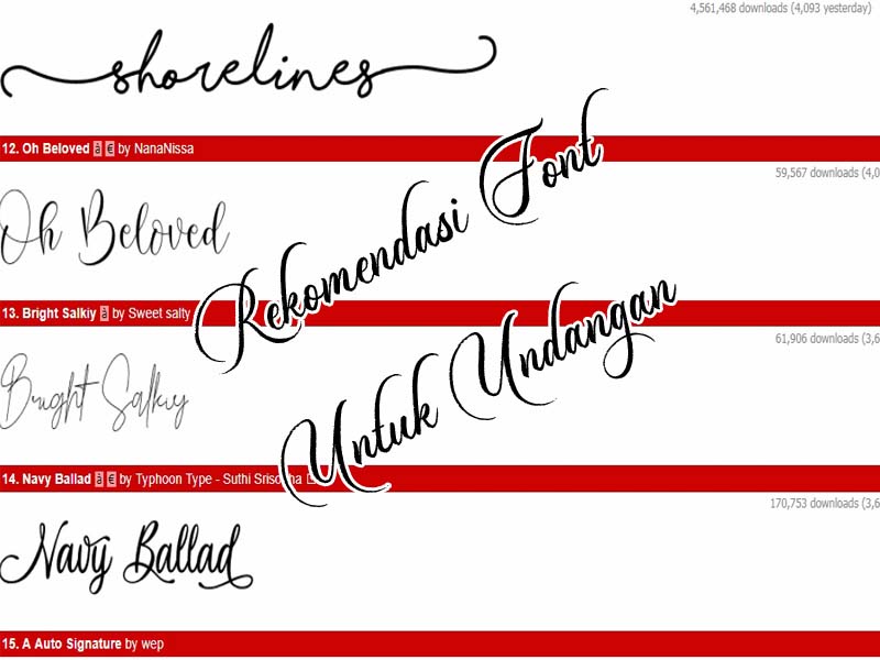 Download Rekomendasi Font Untuk Desain Undangan | Gogandul.com